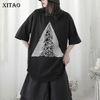

Z XITAO Personality Print Pattern Black T Shirt Women Clothes 2020 Summer New Fashion Loose Pullover Short Sleeve Top ZLL5049