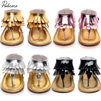 

Pudcoco Baby Newborn Girls Boys Summer Sandals With Tassel Shoes 0-12m