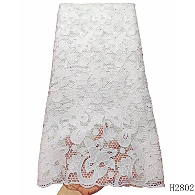white lace fabric Африканская жаккардовая ткань ФРАНЦУЗСКИЙ шнур кружевная ткань водорастворимое платье кружево высокое качество нигерийский гипюр кружевная ткань - Цвет: white lace fabric