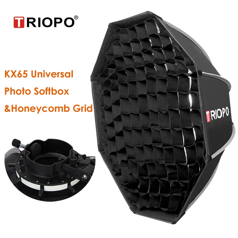 

Triopo KX65 Photo Universal Speedlite Outdoor Octagon Umbrella Soft Box w Honeycomb Grid for Yongnuo 560IV Godox A1 AD200 Flash