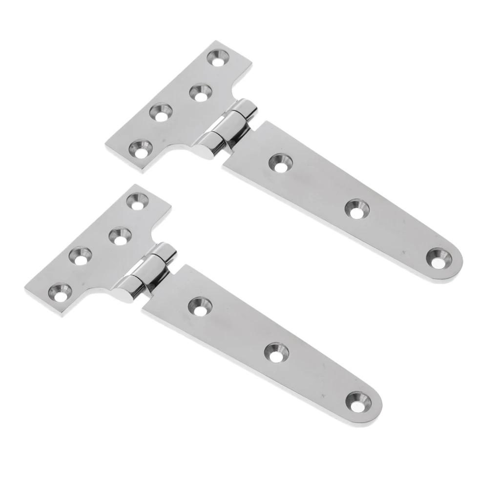 Set Of 2, Stainless Steel Rustproof Cabinet Door/Gate Hinge Silver 6 Inch