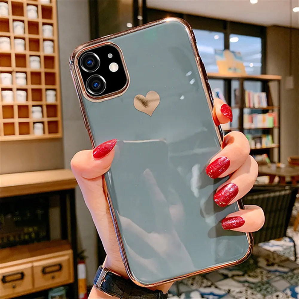GY Lovebay для iPhone 11 чехол Love Heart для iPhone 7 8 6 6s Plus 11 Pro X XR XS Max покрытие чехол для телефона Мягкий ТПУ силиконовый чехол - Цвет: GY