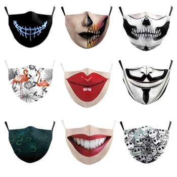 

2pcs Men/women Cotton Color Fashion Pattern Mask Mouth Face Mask Anti PM2.5 Dust Mask with Style Mask Fabric Homme Men Print