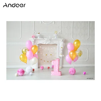 

Andoer 2.1 * 1.5m/7 * 5ft Twins Birthday Backdrop Cake Star Balloon Photography Background Baby Kids Photo Studio Pros