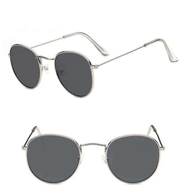 LeonLion 2021 Fashion Retro Sunglasses Men Round Vintage Glasses for Men/Women Luxury Sunglasses Men Small Lunette Soleil Homme SilverGray