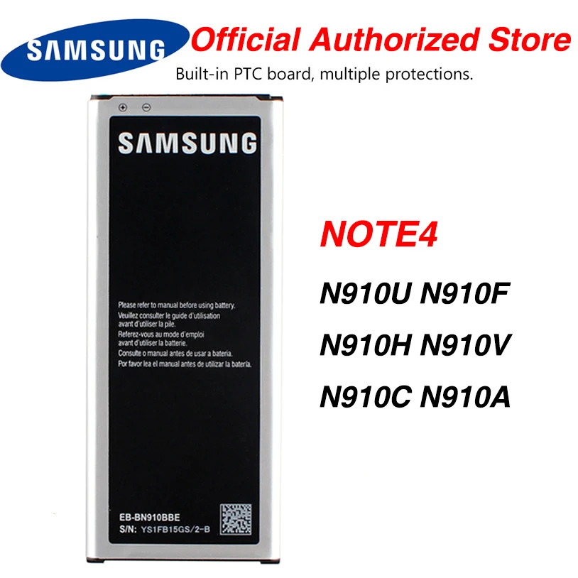 Оригинальный аккумулятор для Samsung GALAXY NOTE4 N910a N910u N910V N910C N910F N910H NOTE 4 3220mA | Мобильные