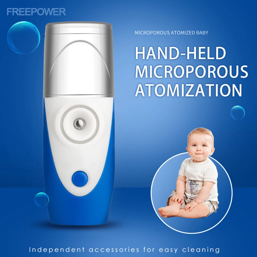 Portable Medical Mesh Nebulizer Freepower Fine Particles Ultrasonic Humidifier Atomizer Handheld Asthma Therapy Inhaler for Baby