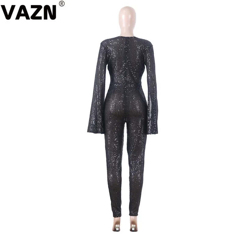 VAZN, прямые, одноцветные, новинка, хит, модные, для улицы, комбинезоны, широкие, повседневные, бодикон, сексуальные, длинные штаны, тонкий, Batwin, длинный комбинезон