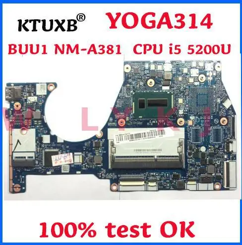 KTUXB BUU1 NM-A381 материнская плата для ноутбука Lenovo YOGA 3 14 YOGA3 ноутбук процессор i5 5200U DDR3