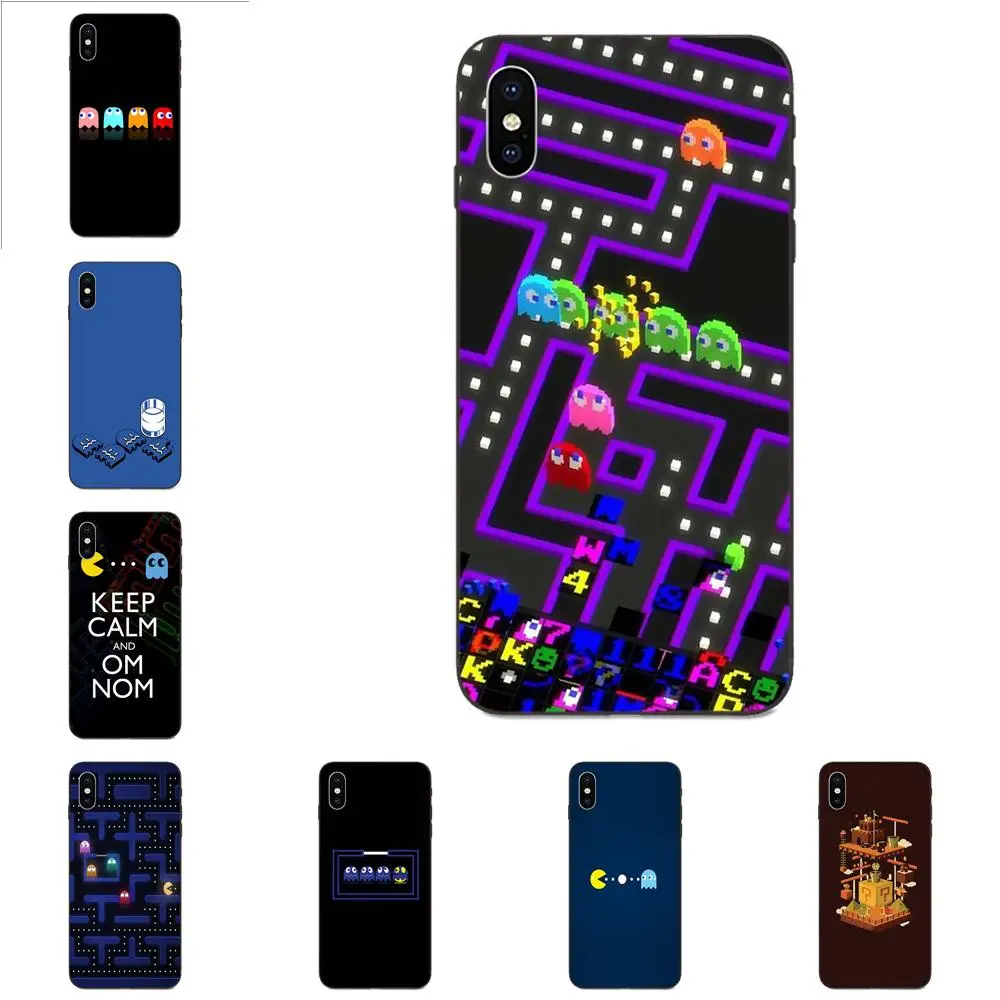 

Soft Silicone TPU Black Cell Phone Cases Pacman Ghost Video Games For Apple iPhone 4 4S 5 5S SE 6 6S 7 8 Plus X XS Max XR