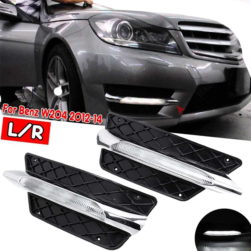  Front Bumper Grill Molding Led Fog Light Daytime Running Light Fog Lamp for Mercedes Benz W204 C-Cl - 4000126509924
