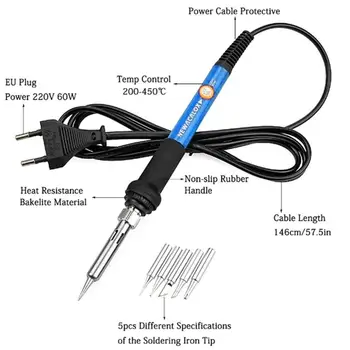 

Soldering Tool Adjustable Temperature Handheld Hand Held Soldering Iron Suit Electric Iron Kit External Heat Type Puller Tools