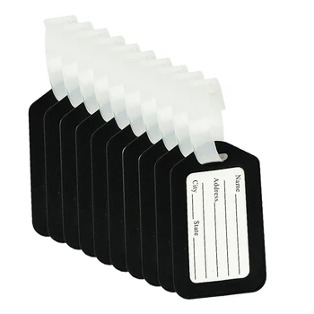 

10pcs Luggage Tags Suitcase Label Bag Travel Accessories Black