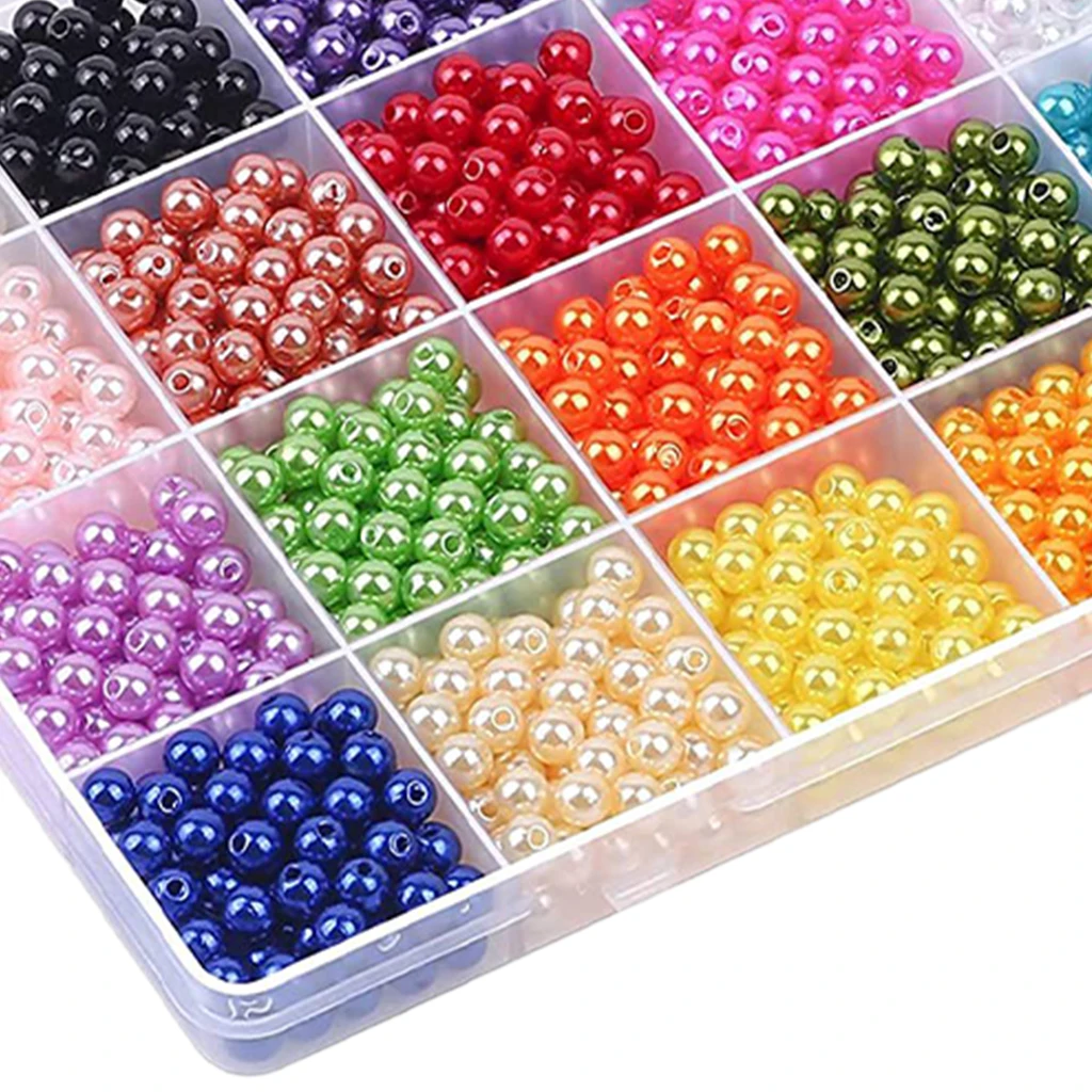 1680pcs Round Pearl Beads 6mm DIY Craft 24 Mixed Colors Plastic Spacer | Украшения и аксессуары