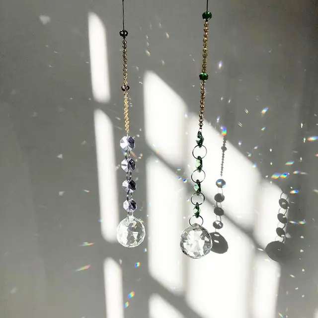 2Db /Beállított Többszínű Arccalristály Csillár Alkatrészekhez Prizmák Világító Medál Lógó Napsütő Otthoni Kerti Deco - Image 4