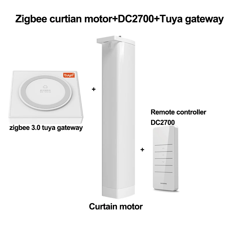 Zigbee Электрический двигатель занавеса, Tuya smart app/433 МГц пульт дистанционного управления vioce управление через alexa echo и Google home для умного дома - Цвет: motor DC2700 host