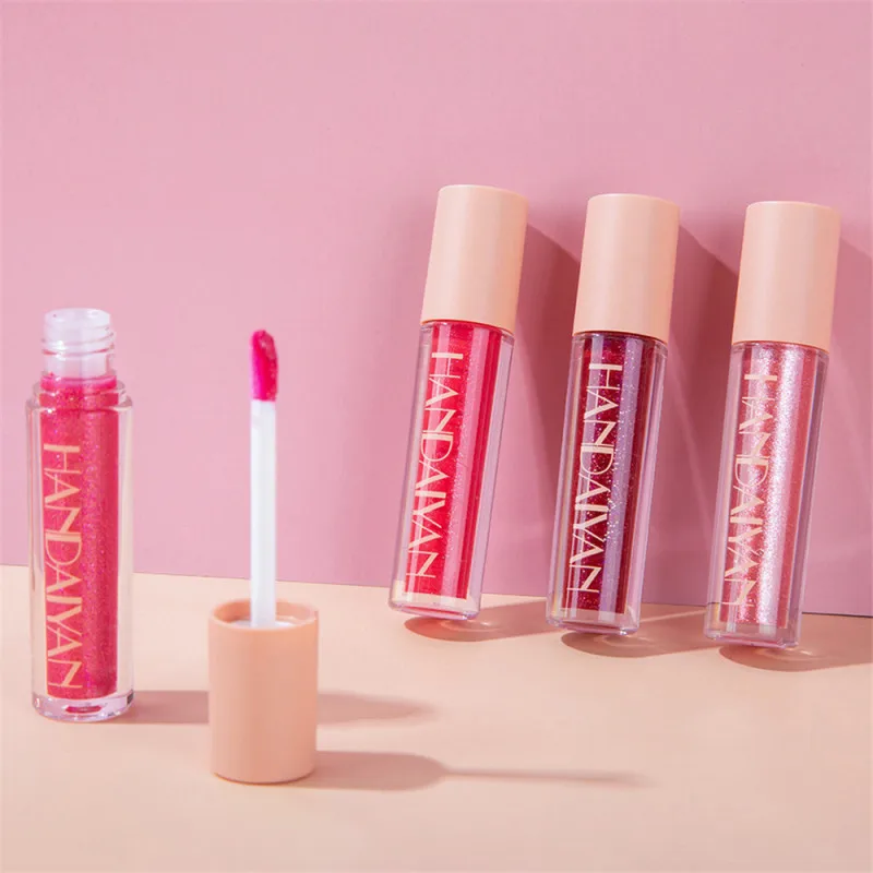 HANDAIYAN Gloss Lips Shimmer Plump Makeup Waterproof Lasting Liquid Lipstick Glitter Tint High Light Lip Gloss Glitter Cosmetics HANDAIYAN Gloss Lips Shimmer Plump Makeup Waterproof Lasting Liquid Lipstick Glitter Tint High Light Lip Gloss Glitter Cosmetics