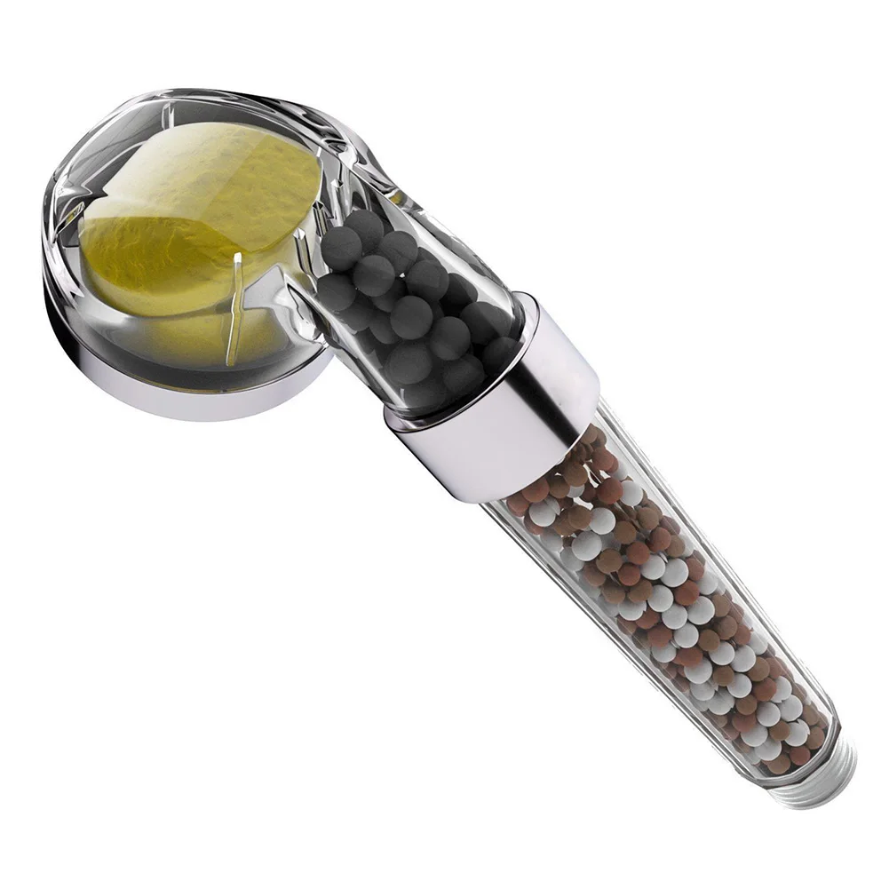 

Handheld High Pressure Nozzles Home Shower Head Softens Hard Water Vitamin C Bathroom Spray Practical Filter Transparent ABS