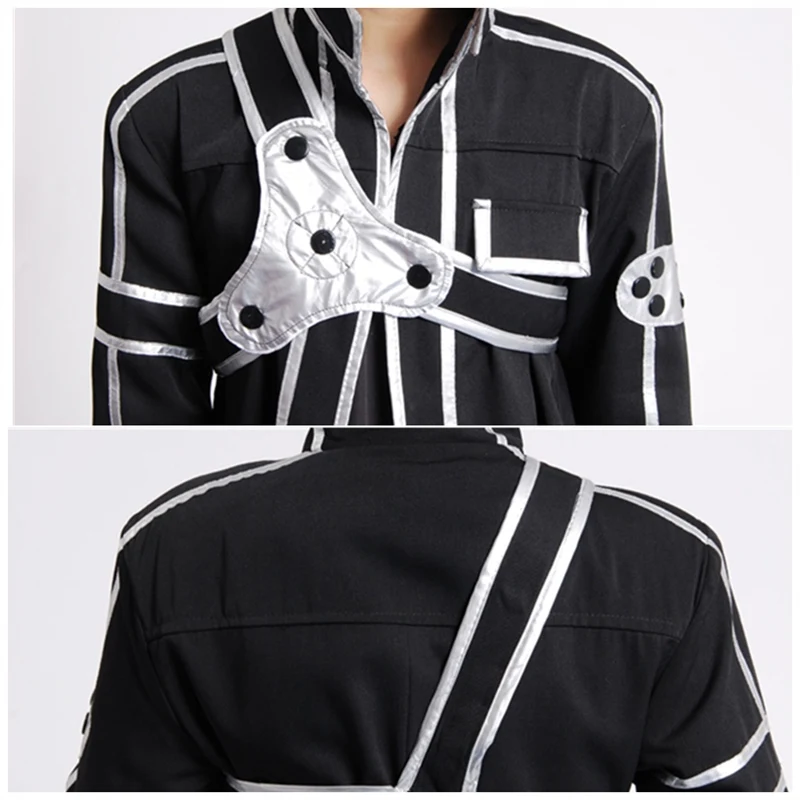 Anime Kirigaya Kazuto Cosplay Costumes Sword Art Online Kirito Shoes   Alicization Wigs Boots Uniform Set Adult Unisex00 (8)