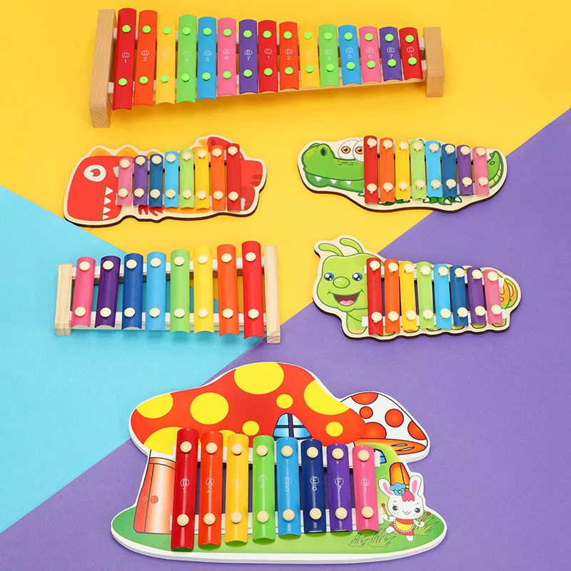 

Musical Instrument 8 Note Octave Piano Wooden Knock On Piano Baby Kids Toddler Learning Education Musical Toy