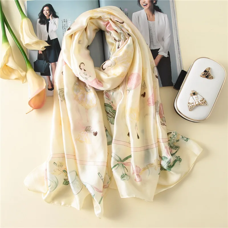 Spak винтажные банданы шарф Омбре женский роскошный градиентный цвет шелковый шарф клетчатая полосатая шаль Хиджаб высокого качества