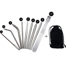 AISPORT 9pcs/set Paracord Stitching Needles Set Stainless Steel Lacing Smoothing DIY Tool For Bracelet Laces Strings