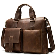 Сумка для ноутбука из натуральной кожи, кожаная мужская сумка, деловой Повседневный портфель, сумка-мессенджер, портативный портфель для ноутбука KUMON