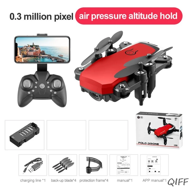 LF606 Wifi FPV RC Дрон Квадрокоптер с 0.3MP 2MP 5MP 4K камера Вертолет игрушка - Цвет: R-0.3MP