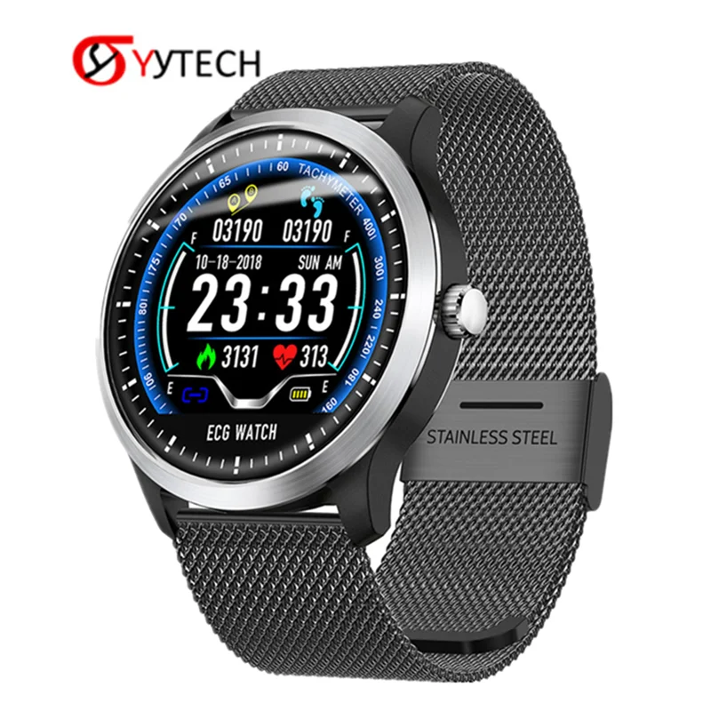 SYYTECH [ECG+ PPG] N58 Смарт-часы с металлическим ремешком монитор сна 3D UI мульти-Спорт фитнес-трекер водонепроницаемый смарт-браслет