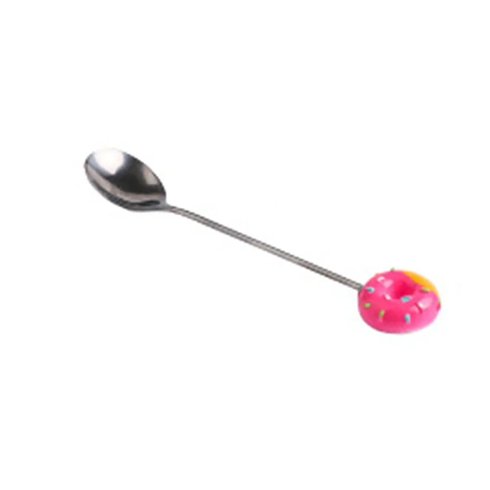 Candy Fruit Stainless Steel Fork Easy Clean Colorful Kitchen Cartoon Doughnut Safe Spoon Cute Dessert Ice Cream Tableware