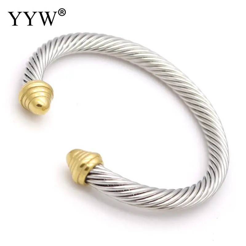 YYW Silver plated Black Cuff Bangle For Man And Women Quality 316l Stainless Steel Punk Bracelet Titanium Jewelry | Украшения и