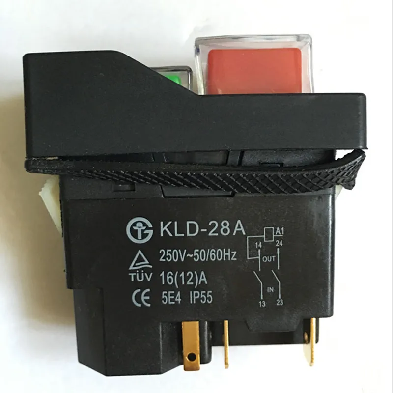 4 핀 AC250V 16A KLD-28 KJD17 자기 스위치 방수 자기 푸시 버튼 스위치 기계 전원 스타터