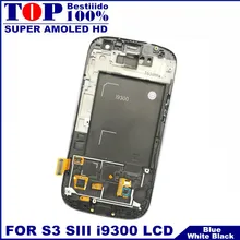 Супер AMOLED lcd S для samsung Galaxy S III S3 i9300 ЖК-дисплей сенсорный экран дигитайзер с рамкой Замена закаленное стекло