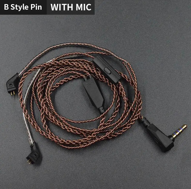 KZ ZS10 ZST ZS3 кабель высокой чистоты бескислородной меди Bluetooth кабель 2pin кабель для KZ Z10 ZST ZSN CCA C10 V80 - Color: B style with mic