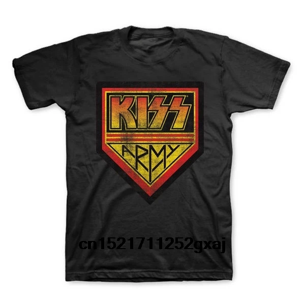 Мужская футболка Kiss Army Logo состаренная s черная забавная Новинка Женская |