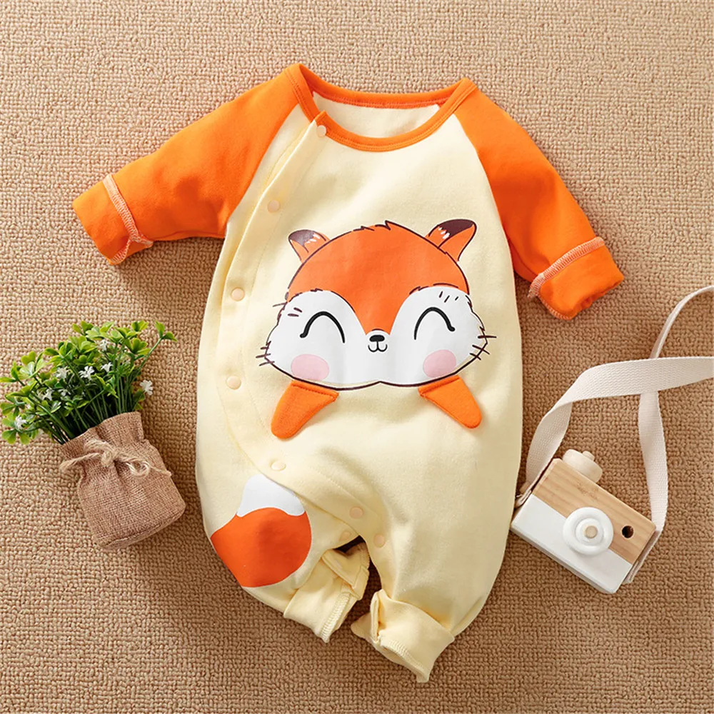 Prowow Fox Cartoon Baby Rompers 0-18M Baby Clothes For Newborns Cotton Cute Jumpsuit For Kids Boys Girls Children's Overalls Baby Bodysuits for boy