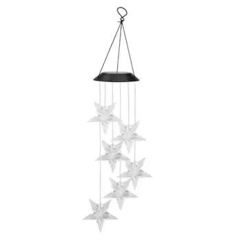 

Solar Powered Star Shape Wind Chimes Light Home Garden 6 LED Colorful Hanging Lamp decorative lights For Indoor Outdoor Decor