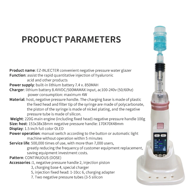 Mesogun Negative Pressure Meso Gun Hydrolifting Water Injector Needle Free Microcrystal Injection Rejuvenation Skin Care Tool