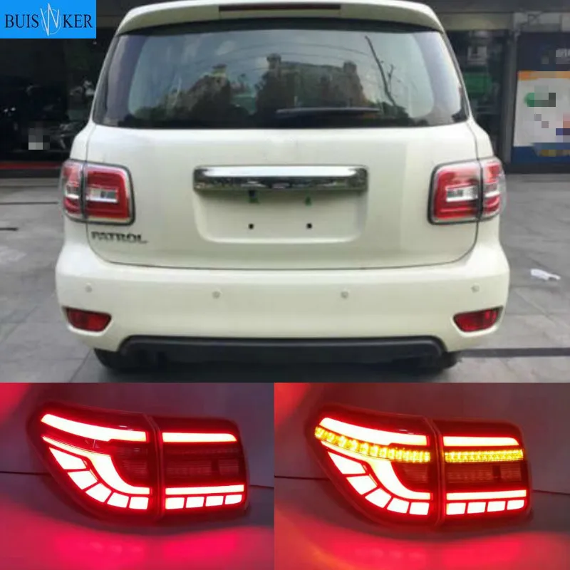 

Car LED Tail Light Taillight For Nissan Patrol Y62 2008 - 2019 Rear Running Light + Brake Lamp + Reverse + Dynamic Turn Signal