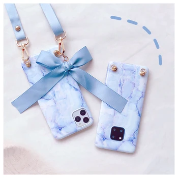 

luxury marble crossbody chain case for samsung galaxy S20ultra s8 s9 s10 s20 plus note8 note9 note10 pro A40 A50 A70 A71 cover