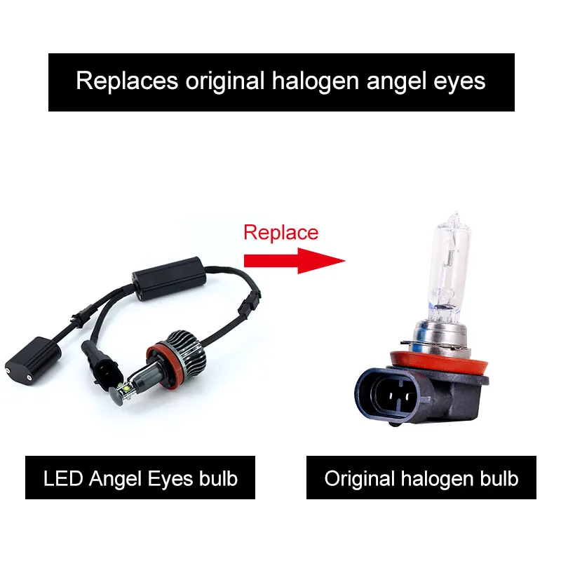 Ampoules Angel Eyes LED 120W 6000K Pour BMW - Compatible E90, E92, E60, X5, X6, Z4