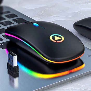 

Rechargeable Mouse Wireless Silent RGB LED Backlight Mice USB Optical Ergonomic Gaming Mouse PC Computer Mause For Laptop