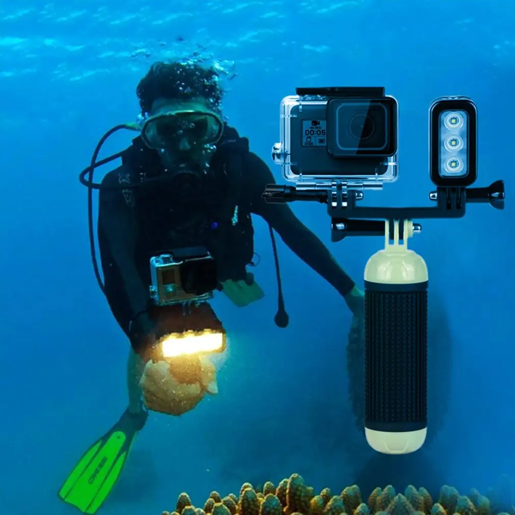 30 метров подводный водонепроницаемый Дайвинг светодиодный Светодиодный светильник точечная лампа для GoPro Hero 5 4 3+ 3 спортивных камер