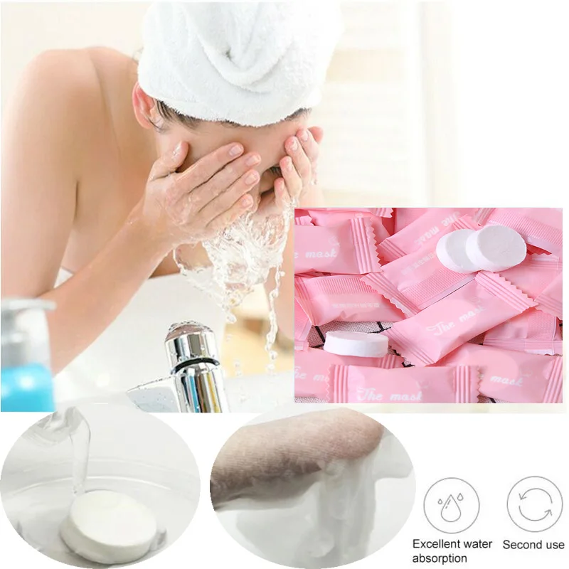Facial compression mask disposable cotton cleansing towel paper mask skin care products compression wrap mask female makeup tool