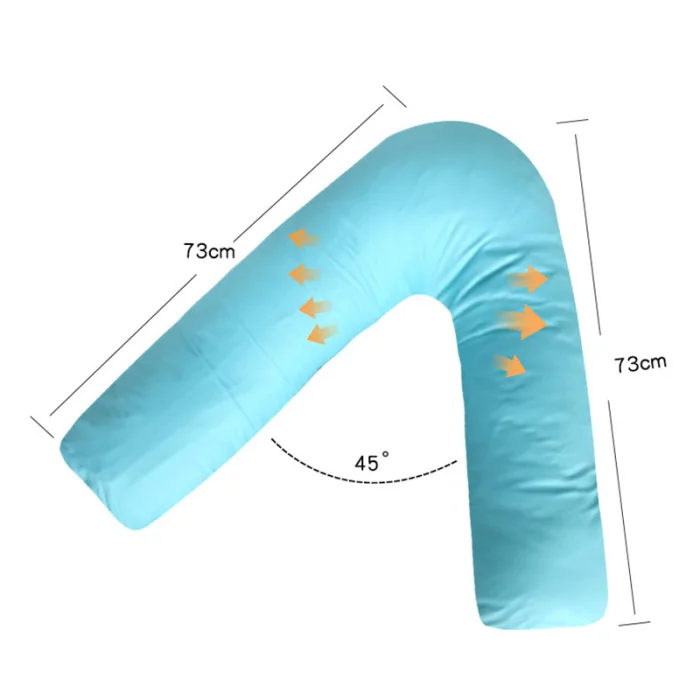 Хлопковая однотонная v-образная Подушка для сна на животе, наволочка для беременных женщин DC120