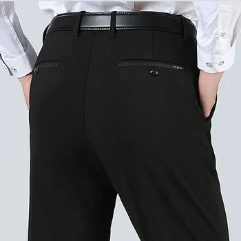 

Men's Suit Pants Loose And Comfortable Solid Color Casual Pants Spring And Autumn Stretch Business Office Dress Suit Pants XK58