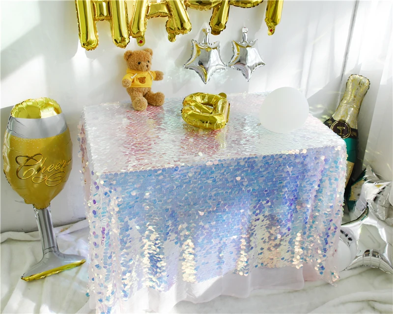 Imitation Mermaid Scales Round Sequined Tablecloth Birthday Party Background Party Decoration Dream Wedding Round Table Cover Imitation Mermaid Scales Round Sequined Tablecloth Birthday Party Background Party Decoration Dream Wedding Round Table Cover