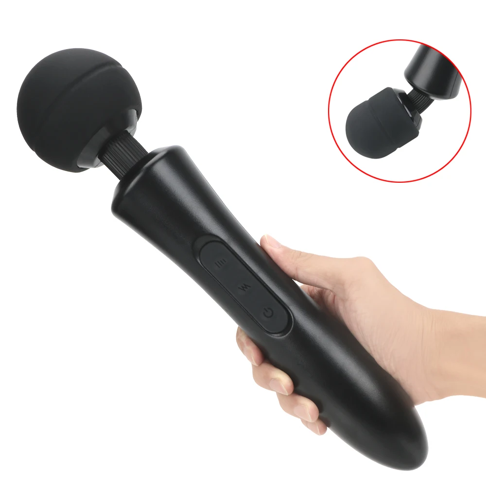 Potente vibratore a bacchetta magica, giocattoli sessuali per donne, enorme testa AV Rod, 20 frequenze, 8 velocità, massaggio corporeo, vibrato_voghion.com