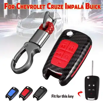 

5 Buttons Carbon Fiber Car Remote Key Case Cover Fob Key Shell For Chevrolet For Cruze For Impala For Buick