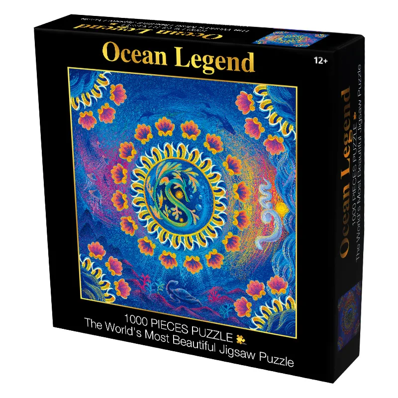 Круглая головоломка Puzzle1000 бумажная головоломка игрушка мозговая игра детские развивающие игрушки для детей подарок красочная коробка - Цвет: 8